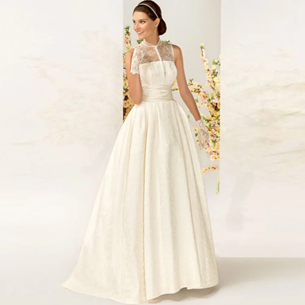 Mild Bridal Dress with Button Sleeveless A-Line Floor-Length O-Neck Lace Up Back Jersey Sweep Train Customized Свадебное Платье
Mild Bridal Dress with Button Sleeveless A-Line Floor-Length O-Neck Lace Up Back Jersey Sweep Train Customized Свадебное Платье