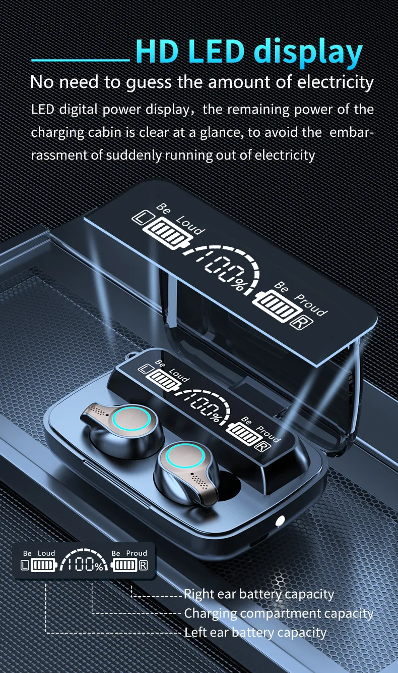 3500mAh TWS Bluetooth 5.1 Earphones Charging Box Wireless Headphone 9D Stereo Sports Waterproof Earbuds Headsets With Microphone
3500mAh TWS Bluetooth 5.1 Earphones Charging Box Wireless Headphone 9D Stereo Sports Waterproof Earbuds Headsets With Microphone