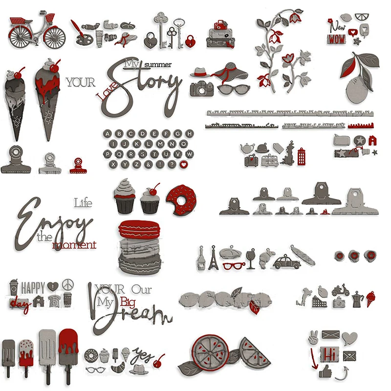 Letters and Fruit Metal Cutting Dies for DIY Scrapbooking Troqueles Album Paper Cards Decorative Crafts Embossing Stencils
Letters and Fruit Metal Cutting Dies for DIY Scrapbooking Troqueles Album Paper Cards Decorative Crafts Embossing Stencils