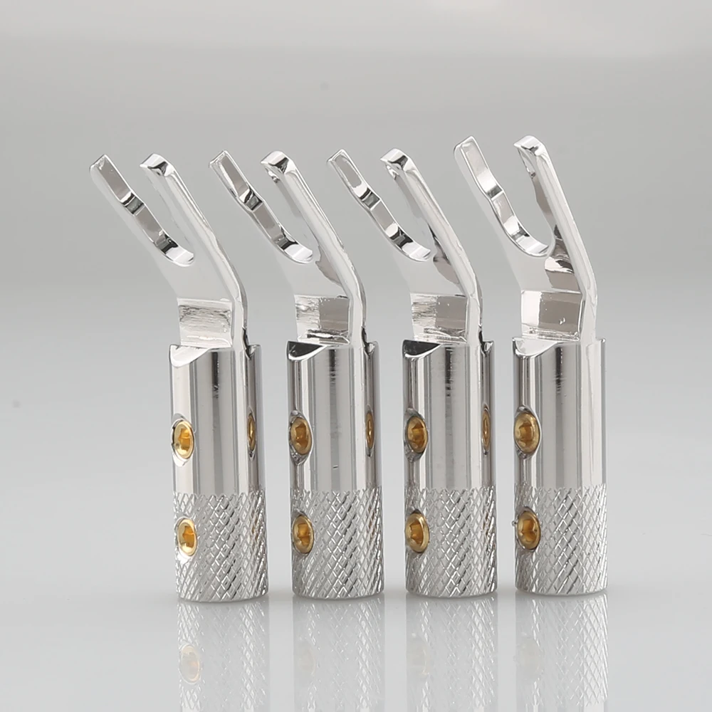 Hi End Viborg VS702R Pure Red Copper Rhodium Plated Spade Fork Plug HIFI Speaker Cable Spade Connector Top
Hi End Viborg VS702R Pure Red Copper Rhodium Plated Spade Fork Plug HIFI Speaker Cable Spade Connector Top
