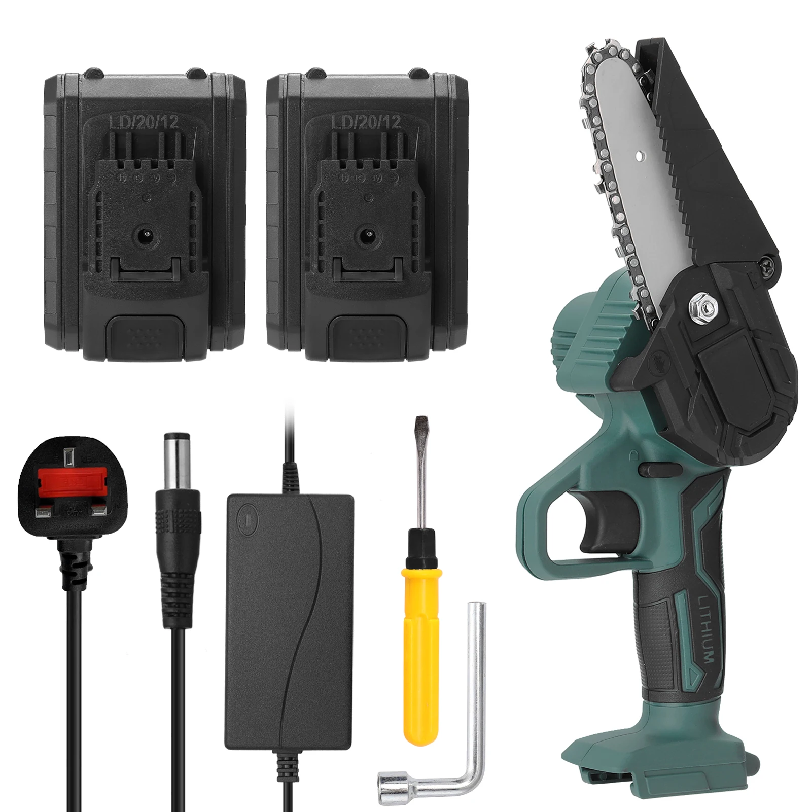 21V Two Battery Portable Mini Electric Pruning Saw Rechargeable Small Wood Spliting Chainsaw One-handed Woodworking Tool
21V Two Battery Portable Mini Electric Pruning Saw Rechargeable Small Wood Spliting Chainsaw One-handed Woodworking Tool