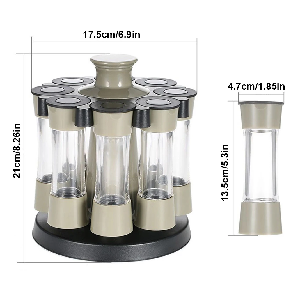 Household Can Shelf with 8 Seasoning Bottle Cruet Rotatable Rack Condiment Spice Pepper Herb Salt Container Jars Storage Holder
Household Can Shelf with 8 Seasoning Bottle Cruet Rotatable Rack Condiment Spice Pepper Herb Salt Container Jars Storage Holder