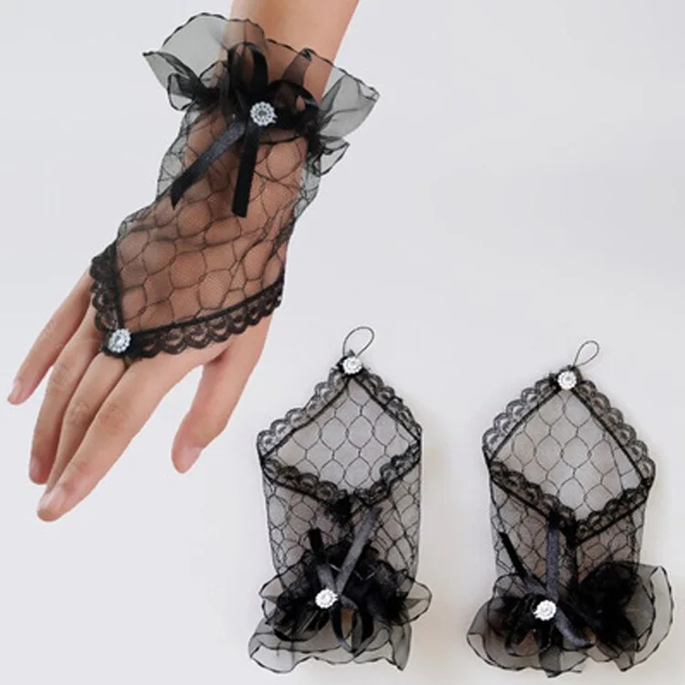 Bridal Gloves Wedding Dress Gloves Fingerless Lace Gloves Short Gauze Hand Socks Gloves black
Bridal Gloves Wedding Dress Gloves Fingerless Lace Gloves Short Gauze Hand Socks Gloves black