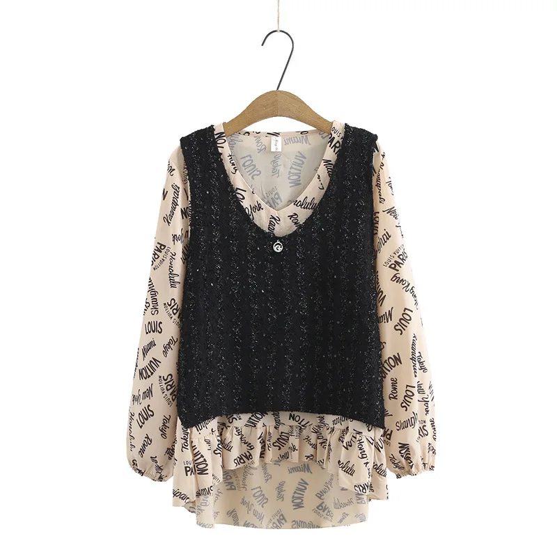 Spring Blouse Woman Clothes 2021 Chiffon Long Sleeve Plus Size Tops Sequin False Two Pieces V Neck Vetement Femme
Spring Blouse Woman Clothes 2021 Chiffon Long Sleeve Plus Size Tops Sequin False Two Pieces V Neck Vetement Femme