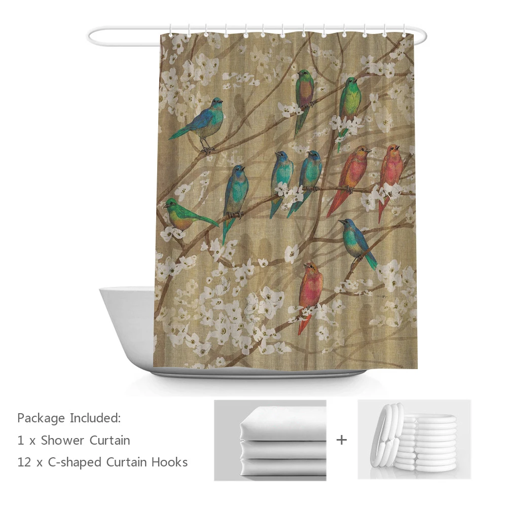 Bird Shower Curtain for Bathroom Decor Animal Painting Fabric Curtain Floral Tree Bath Curtain Rustic Farmhouse Bathroom Decor
Bird Shower Curtain for Bathroom Decor Animal Painting Fabric Curtain Floral Tree Bath Curtain Rustic Farmhouse Bathroom Decor