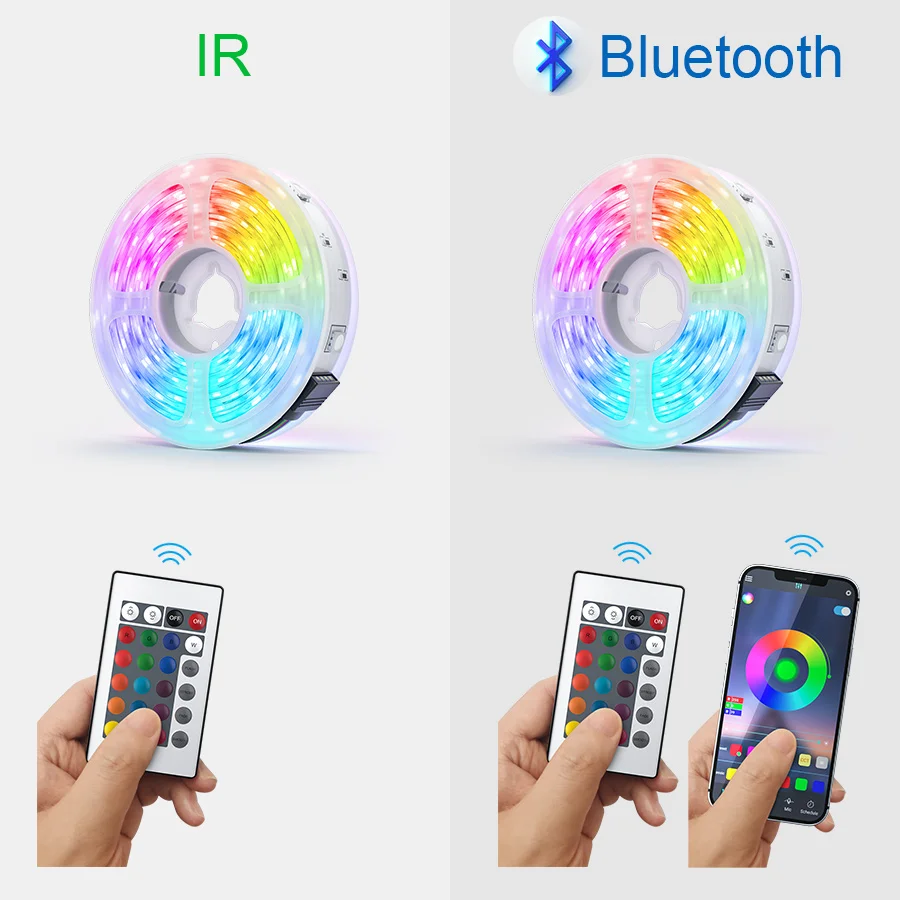 Dream RGB Led Strip Lights Bluetooth Addressable Tape Diode WS2811 5050 Led Lights Flexible Ribbon Remote Control With Adapter
Dream RGB Led Strip Lights Bluetooth Addressable Tape Diode WS2811 5050 Led Lights Flexible Ribbon Remote Control With Adapter