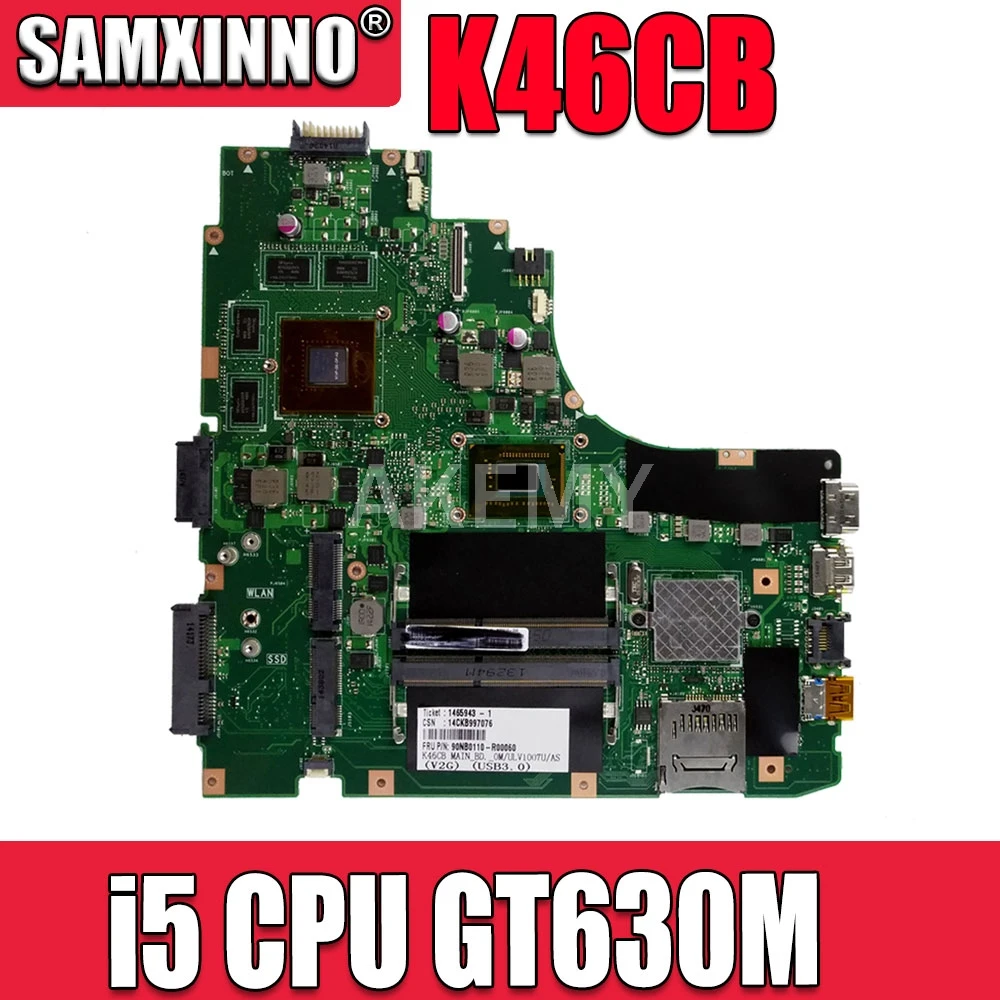 K46CB Para ASUS K46CM K46CB A46C K46C motherboard novo laptop motherboard rev2.0 i5-3317U CPU GT630M Teste motherboard
K46CB Para ASUS K46CM K46CB A46C K46C motherboard novo laptop motherboard rev2.0 i5-3317U CPU GT630M Teste motherboard