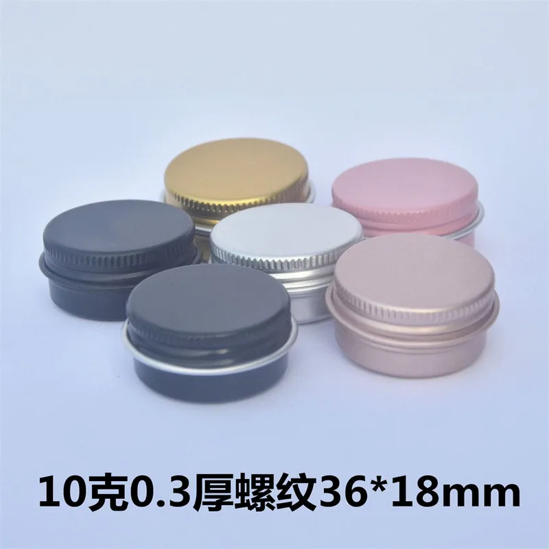 

500 X Empty Aluminum Tin Jar Refillable Containers 10ml Aluminum Screw Lid Round Tin Container Bottle for Cosmetic,Lip Balm