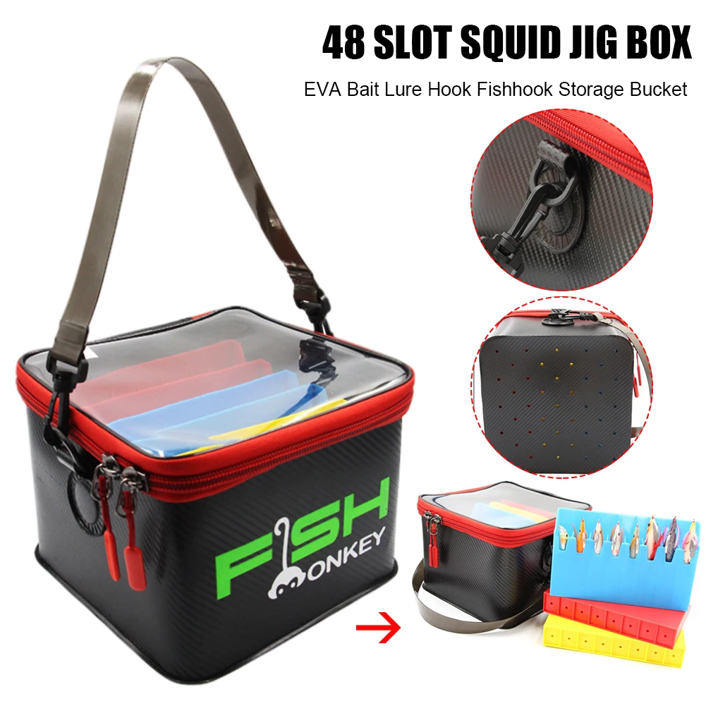 Multifunctional 48 Slot Squid Jig Box EVA Bait Lure Hook Fishhook Storage Bucket Boat Bag Fishing Tackle Thickened PescaToolsNew
Multifunctional 48 Slot Squid Jig Box EVA Bait Lure Hook Fishhook Storage Bucket Boat Bag Fishing Tackle Thickened PescaToolsNew