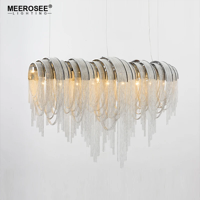 

Modern Chandelier Lighting Long Aluminum Chain Pendant Light Kroonluchter Vintage Hanging Lamp Lustre for Hotel Project Home