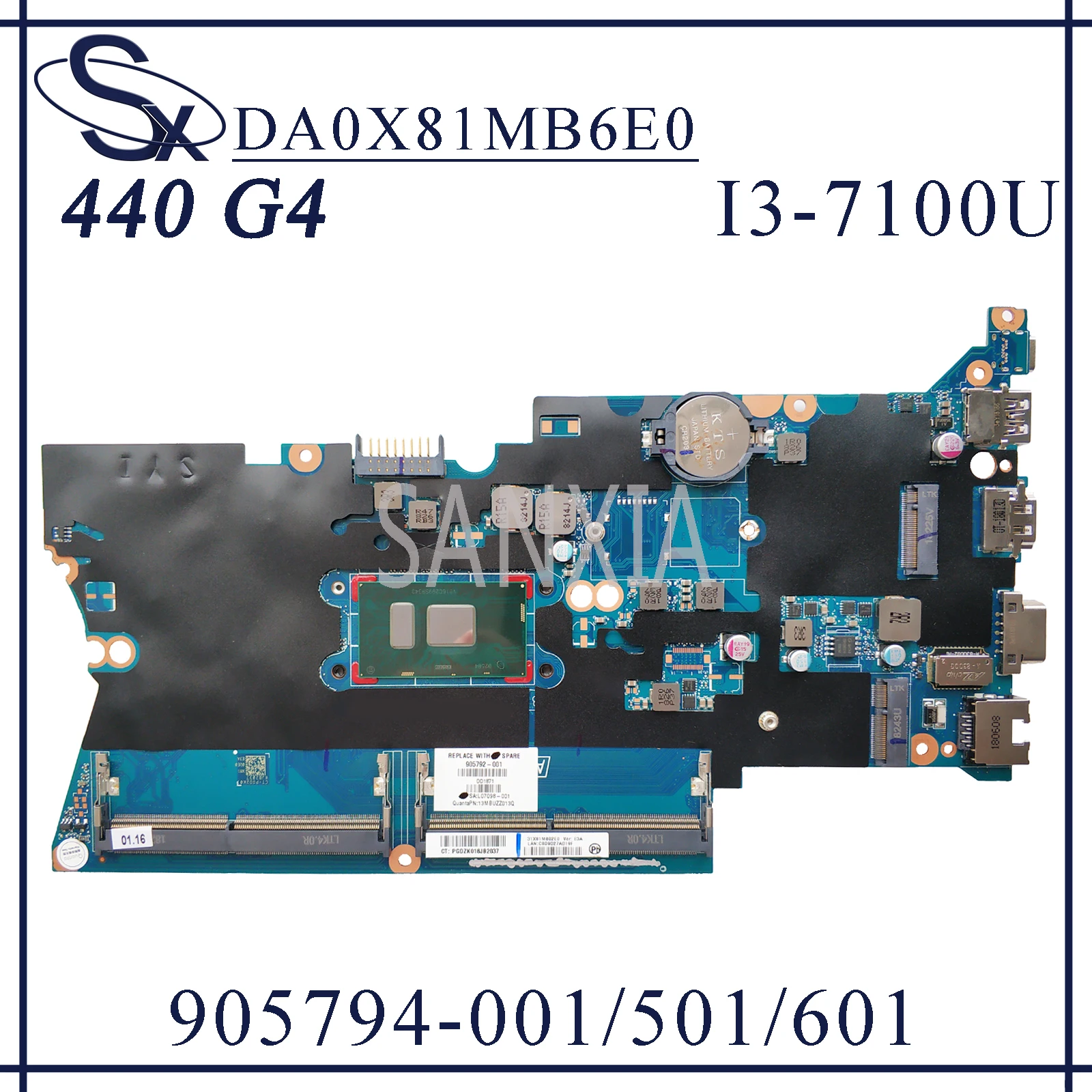 KEFU DA0X81MB6E0 Laptop motherboard for HP ProBook 440 G4 original mainboard I3-7100U CPU GM
KEFU DA0X81MB6E0 Laptop motherboard for HP ProBook 440 G4 original mainboard I3-7100U CPU GM