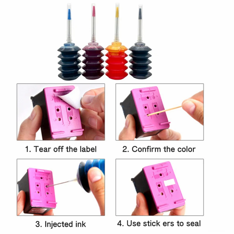 30ML Ink Universal Refill Ink Kit Replacement for Hp 901 Ink Cartridge Ciss for Officejet J4500 J4540 J4550 J4580 J4680 printer
30ML Ink Universal Refill Ink Kit Replacement for Hp 901 Ink Cartridge Ciss for Officejet J4500 J4540 J4550 J4580 J4680 printer