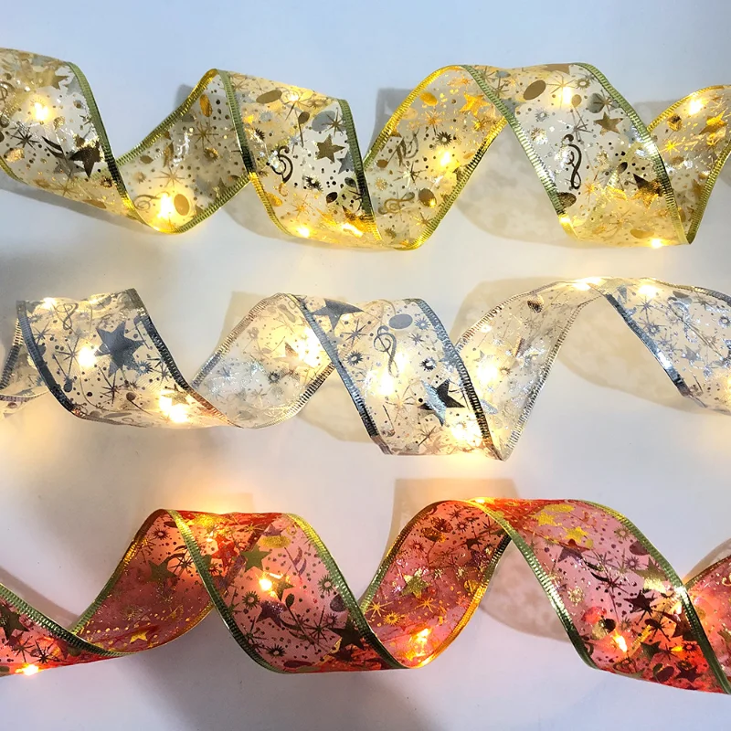 1m 2m Bronzing Double-layer Led Colorful Ribbon Christmas Lights Wedding Party Decoration Led Light String Garland Navidad Decor
1m 2m Bronzing Double-layer Led Colorful Ribbon Christmas Lights Wedding Party Decoration Led Light String Garland Navidad Decor