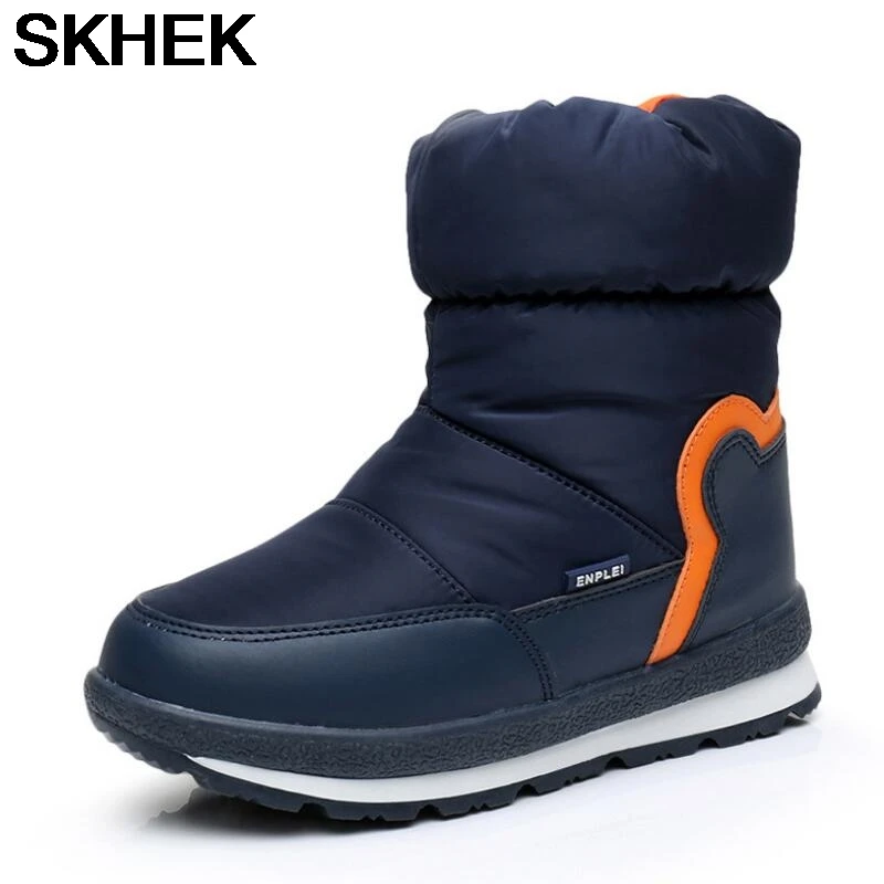 Новинка детские зимние ботинки SKHEK теплые из шерсти 30% модная плюшевая детская