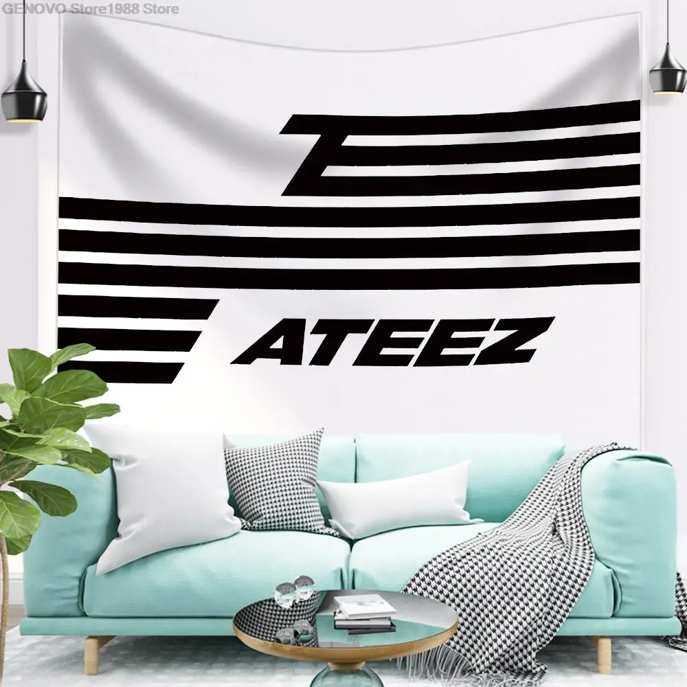 

ATEEZ S FLAGGE tapisserie Wand Hängen Wandteppiche für Wohnzimmer Schlafzimmer Dekor