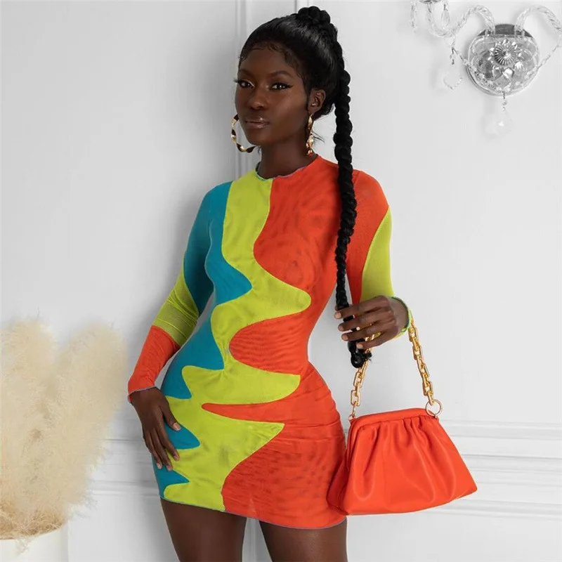 Patchwork Solid Print Personality Fashion 2021 Autumn Female Dress Sexy Gauze Club Party Slim Sheath Long Sleeve Women Dresses
Patchwork Solid Print Personality Fashion 2021 Autumn Female Dress Sexy Gauze Club Party Slim Sheath Long Sleeve Women Dresses