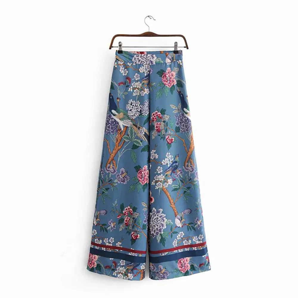 Flower And Bird Print Women's Pants Spring Summer High Waist Loose Long Wide Legs Pants Trousers Vintage Elegant Ladies Trouse
Flower And Bird Print Women's Pants Spring Summer High Waist Loose Long Wide Legs Pants Trousers Vintage Elegant Ladies Trouse
