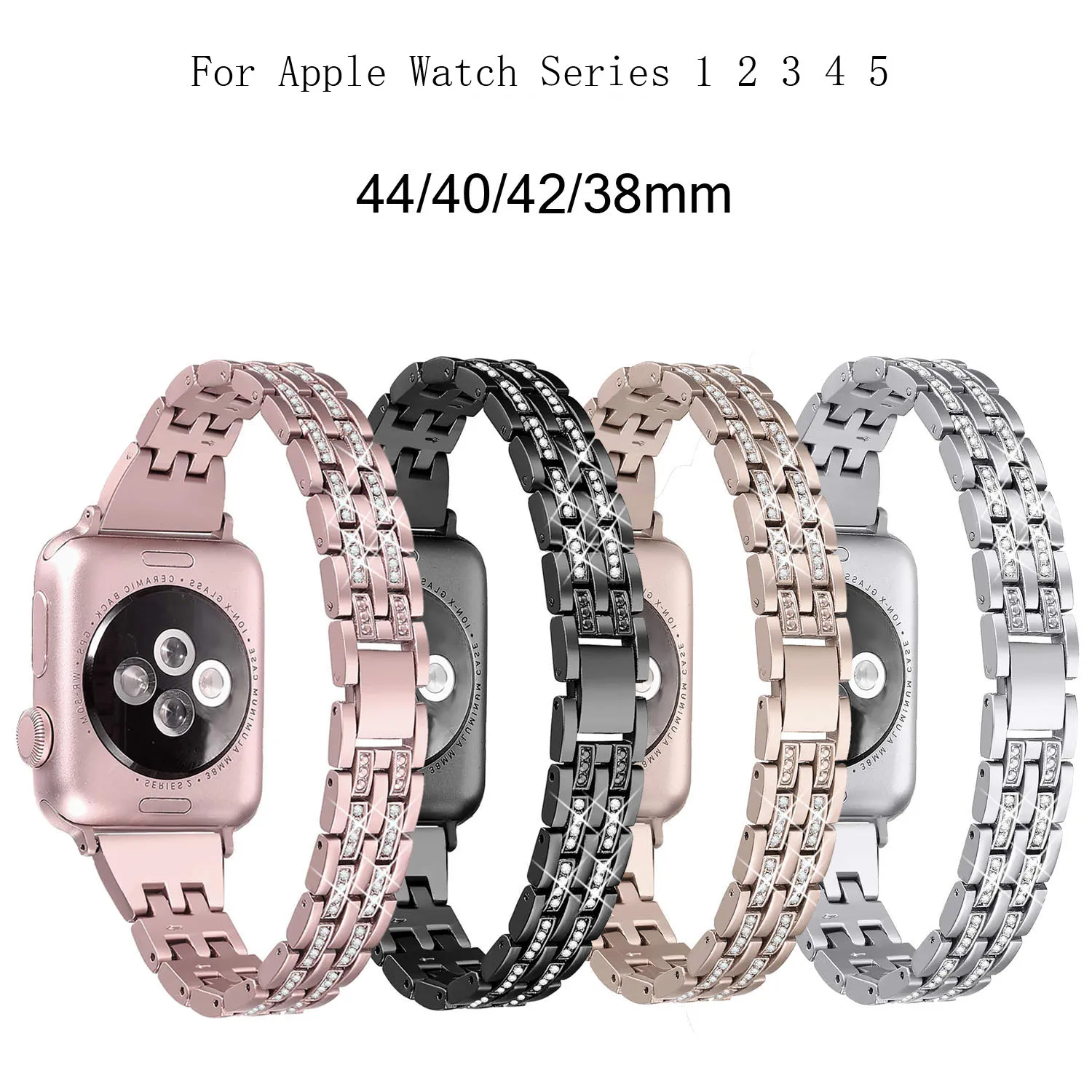 For Apple Watch Band 40mm 44mm 38 42mm Women Diamond Strap for Apple Watch Series 5 4 3 2 1 iWatch Bracelet Stainless Steel Band
For Apple Watch Band 40mm 44mm 38 42mm Women Diamond Strap for Apple Watch Series 5 4 3 2 1 iWatch Bracelet Stainless Steel Band