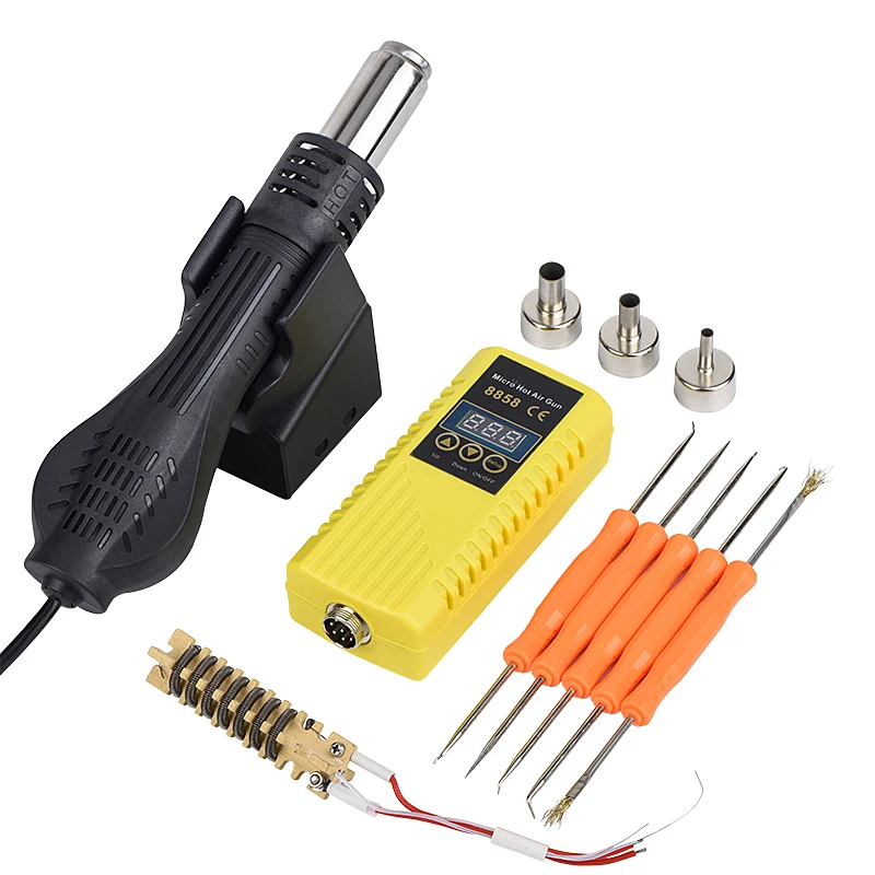 jcd8858 Fast Heat Soldering Hot Air Gun Heat Gun Plastic Soldering Hair Dryer Repair Tools Heating Element BGA SMD PCB IC
jcd8858 Fast Heat Soldering Hot Air Gun Heat Gun Plastic Soldering Hair Dryer Repair Tools Heating Element BGA SMD PCB IC