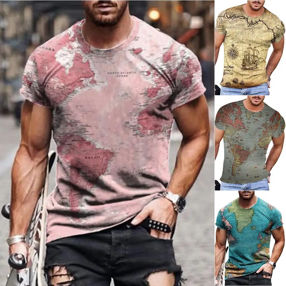 Map Printed Men O Neck Fitness T-shirt Summer Male Casual Oversize Sport T Shirts
Map Printed Men O Neck Fitness T-shirt Summer Male Casual Oversize Sport T Shirts