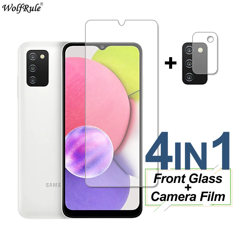 Закаленное стекло 4 в 1 для Samsung Galaxy A03S A03 Core защитная пленка экрана телефона