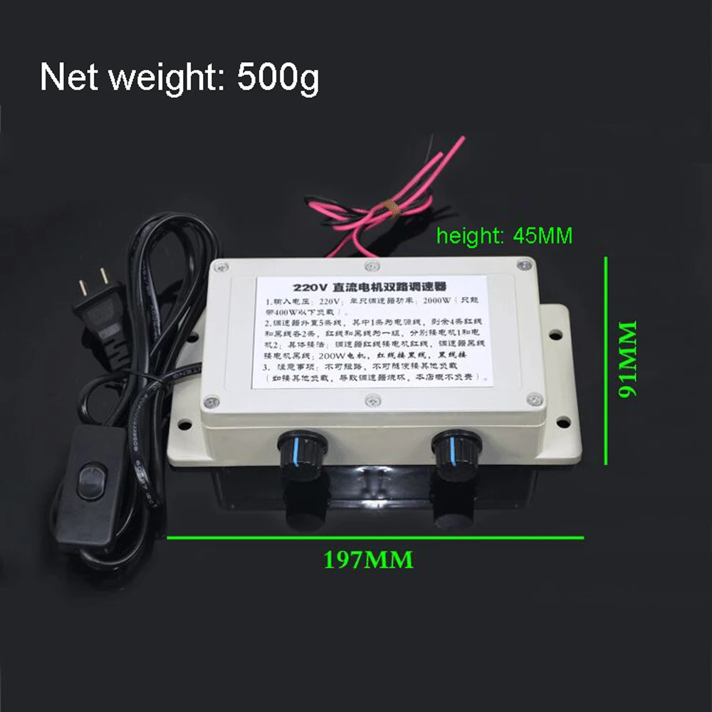 220VAC to 220VDC governor speed controller adjuster double way to govern motor speed, light, temperature, waterproof
220VAC to 220VDC governor speed controller adjuster double way to govern motor speed, light, temperature, waterproof