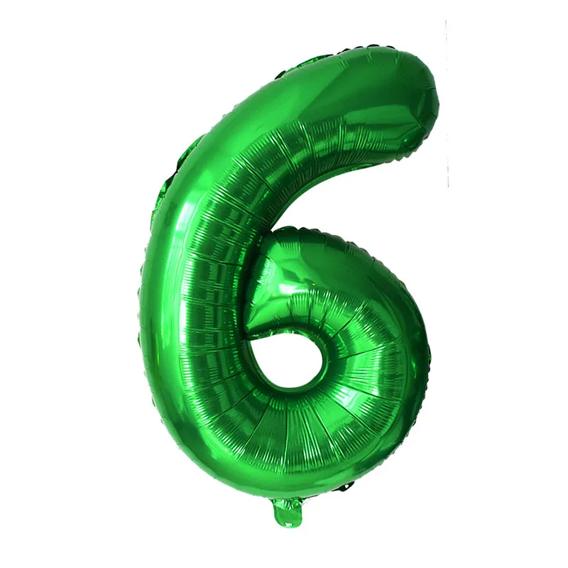 32inch Green Number Balloon Digital 0 1 2 3 4 5 6 7 8 9 Aluminum Foil Ballon for Kids Birthday Party Decoration Safari Wild One | Дом и сад