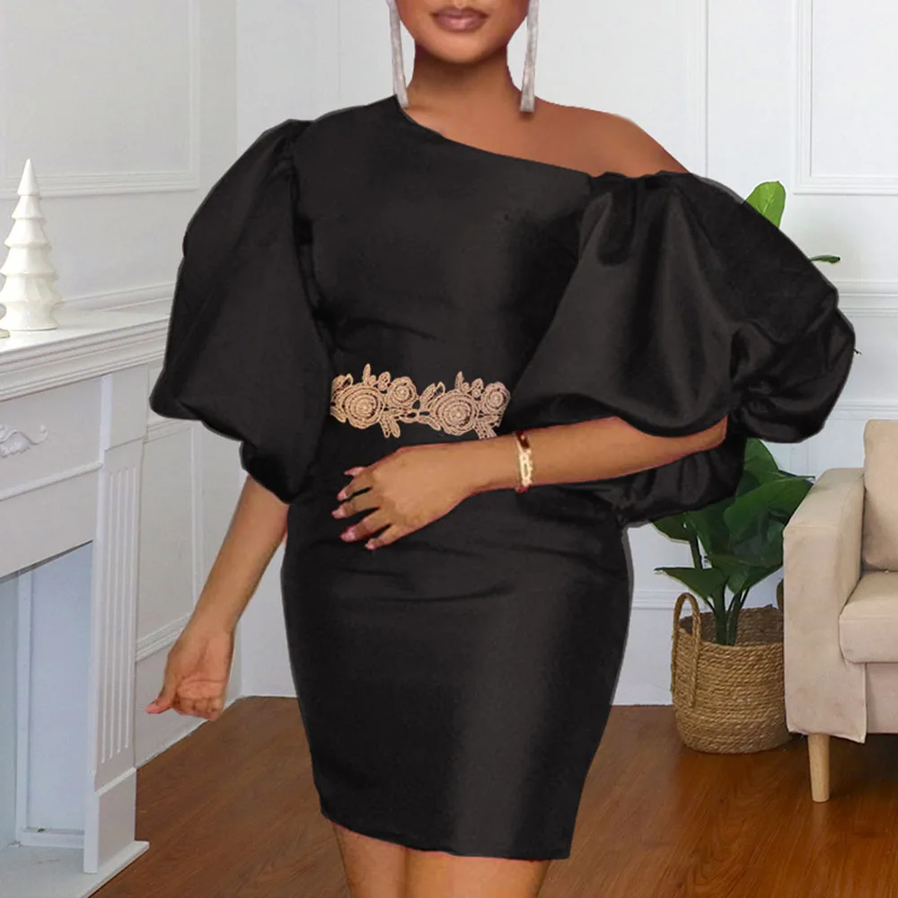 Dresses Women 2021 Fashion Autumn Winter New Design Solid Color Oblique Shoulder Lantern Sleeve High Waist Embroidery Sexy Dress
Dresses Women 2021 Fashion Autumn Winter New Design Solid Color Oblique Shoulder Lantern Sleeve High Waist Embroidery Sexy Dress