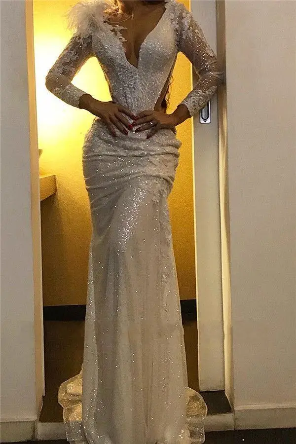 Блестящие платья с длинным рукавом для выпускного вечера 2020 с перьями на плече с v-образным вырезом для выпускного вечера Вечернее платье дл...
Блестящие платья с длинным рукавом для выпускного вечера 2020 с перьями на плече с v-образным вырезом для выпускного вечера Вечернее платье дл...