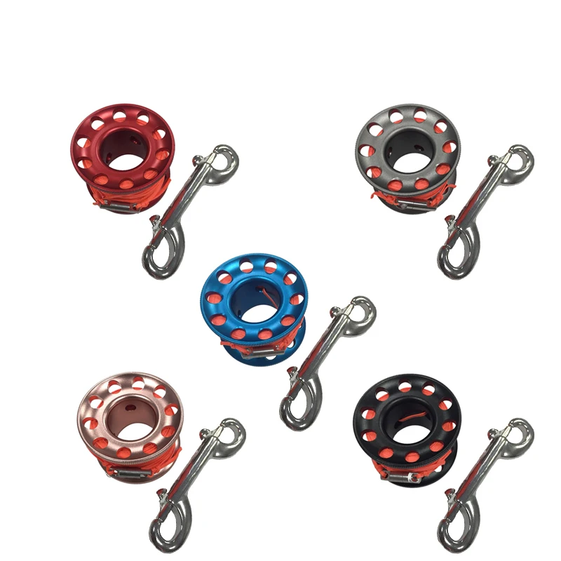 Scuba Diving Aluminium Finger Spool Reel 15/30m Line with Stainless Steel Snap Bolt Clip High Visibility Line
Scuba Diving Aluminium Finger Spool Reel 15/30m Line with Stainless Steel Snap Bolt Clip High Visibility Line