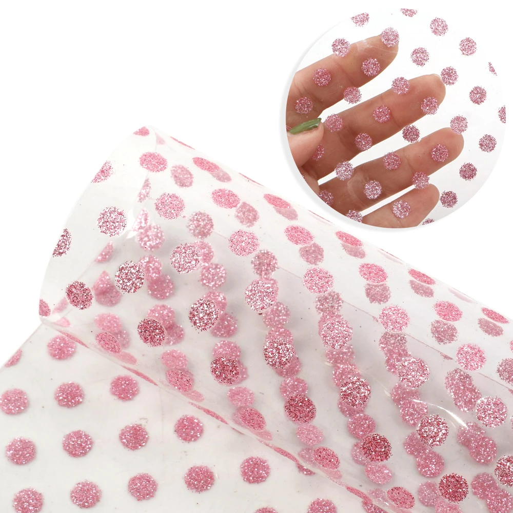 Розовые прозрачные простыни из искусственной кожи в мелкую точку ПВХ материалы