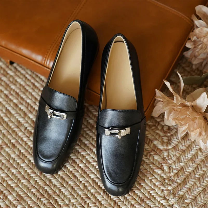 Meotina Genuine Leather Flats Shoes Women Cow Leather Loafers Shoes Square Toe Buckle Slip On Footwear Casual Shoes Black 34-40
Meotina Genuine Leather Flats Shoes Women Cow Leather Loafers Shoes Square Toe Buckle Slip On Footwear Casual Shoes Black 34-40
