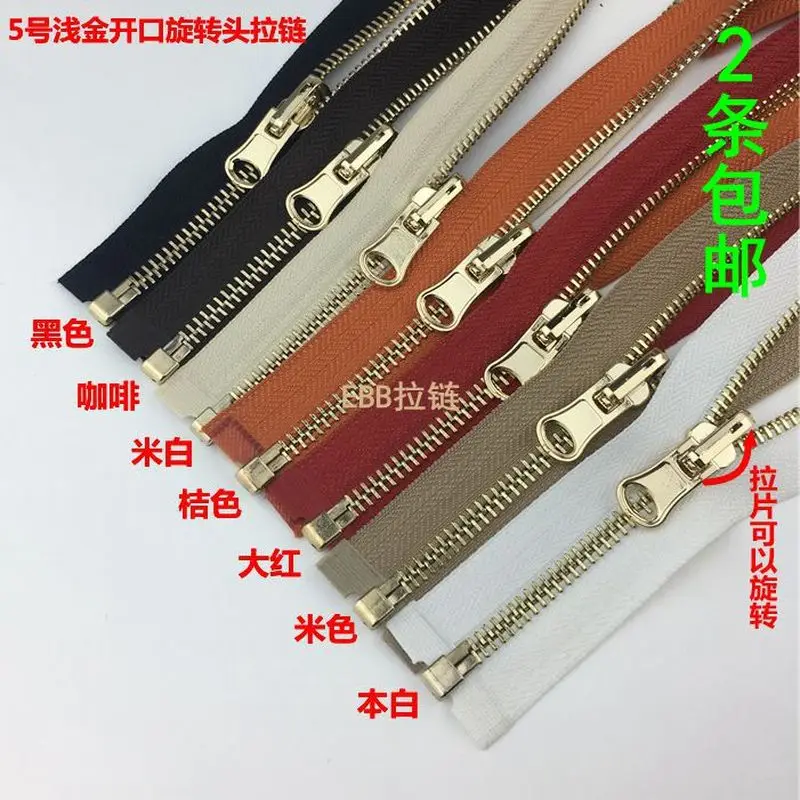 2pcs/lot 5# 60 to 100cm Metal Zipper Open End Gold Reversible Rotating Puller Black Off White Jacket Repair Sewing Accessories
2pcs/lot 5# 60 to 100cm Metal Zipper Open End Gold Reversible Rotating Puller Black Off White Jacket Repair Sewing Accessories