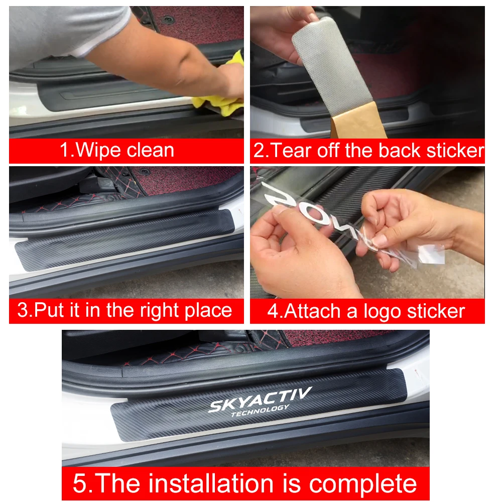PU Carbon Fiber Car Door Sill Threshold Plate Protector Sticker For Mazda 3 6 CX3 CX5 CX7 CX9 CX30 Atenza Axela MX5 Accessories
PU Carbon Fiber Car Door Sill Threshold Plate Protector Sticker For Mazda 3 6 CX3 CX5 CX7 CX9 CX30 Atenza Axela MX5 Accessories