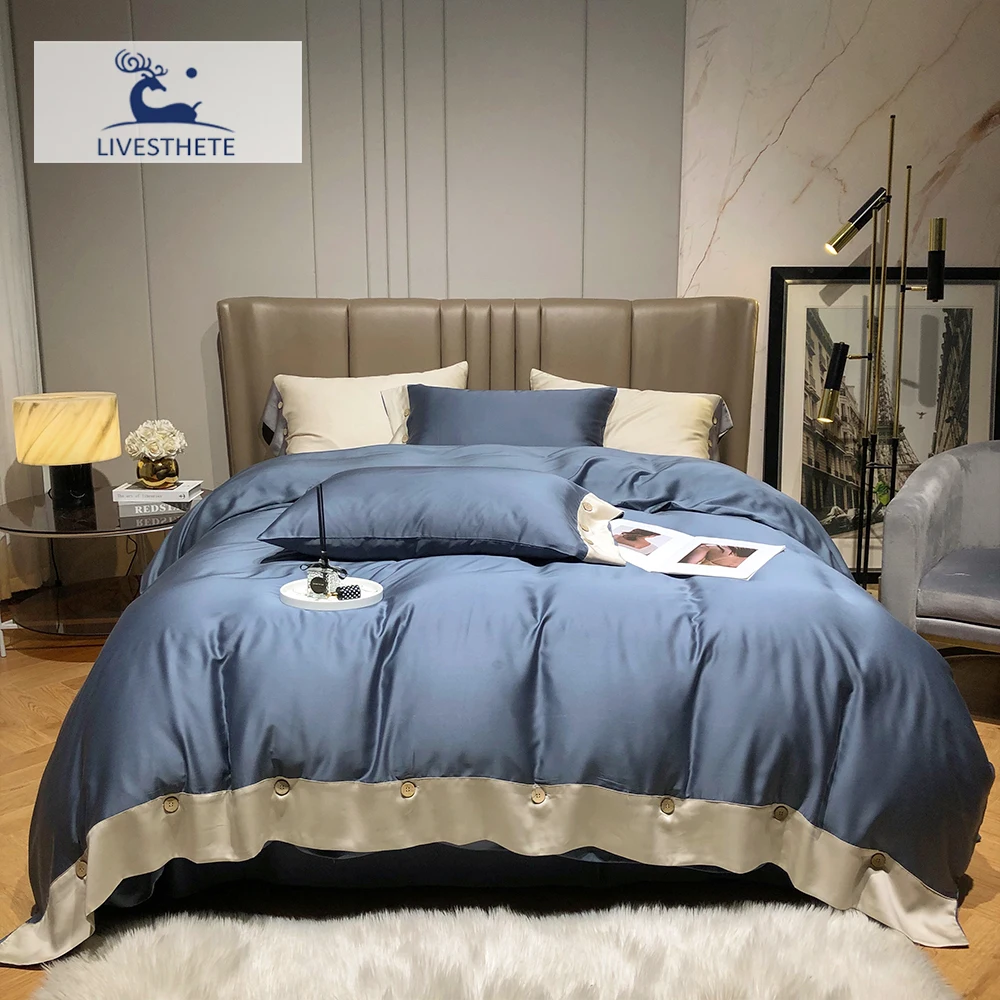 Liv-Esthete Women Luxury Blue 100% Silk Bedding Set Pure Healthy Silk Duvet Cover Queen King Flat Sheet Pillowcase Bed Linen Set
Liv-Esthete Women Luxury Blue 100% Silk Bedding Set Pure Healthy Silk Duvet Cover Queen King Flat Sheet Pillowcase Bed Linen Set