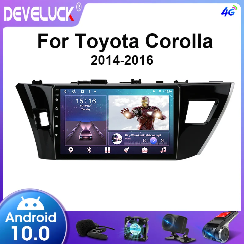 Автомагнитола 2DIN 6 ГБ + 128 Гб Android 10 мультимедийный видеоплеер для Toyota Corolla Ralink 2013 2014