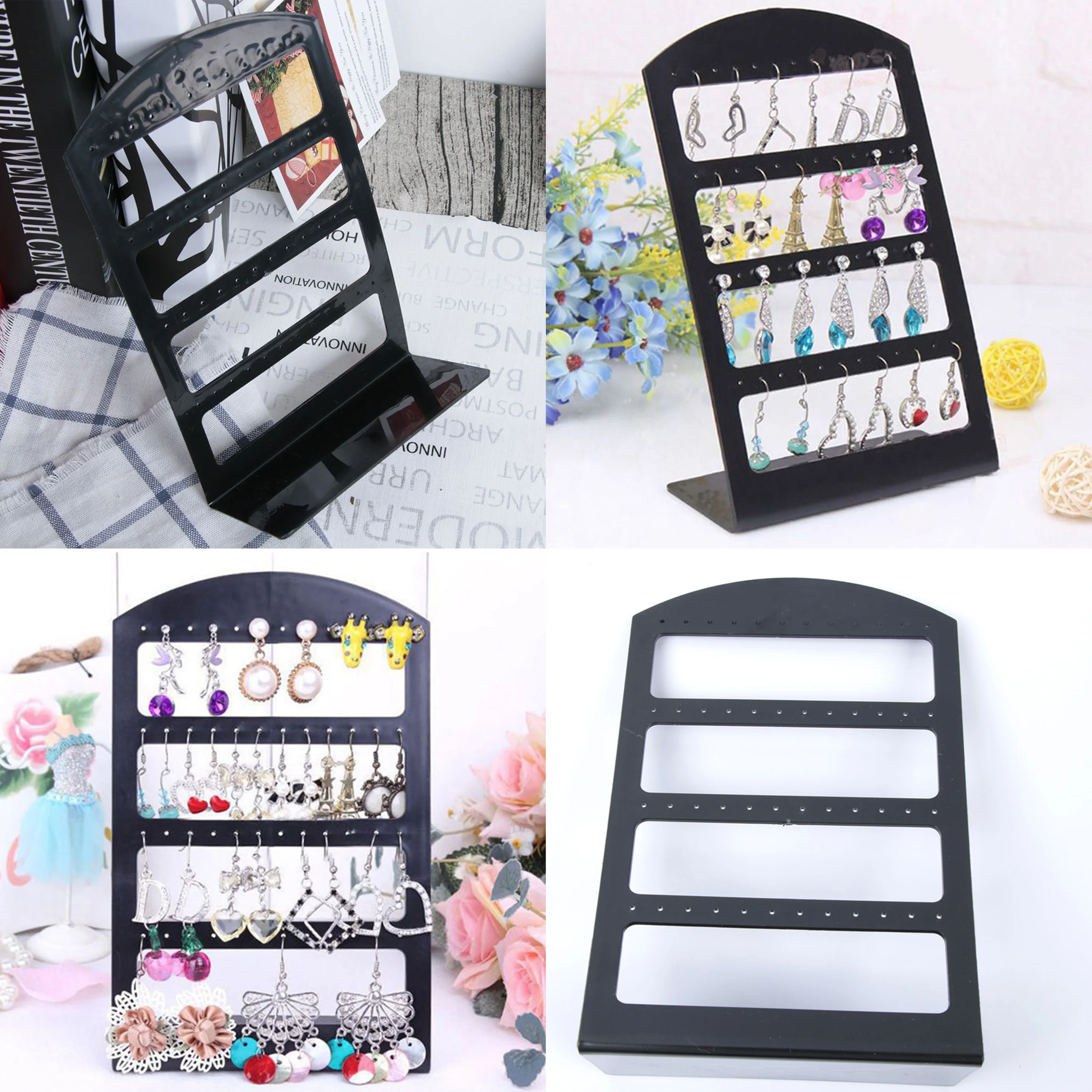 1Pcs Portable 48 Holes Earrings Ear Studs Display Organizer Stand Black Plastic Earrings Holder Showcase Jewelry Organizer Box
1Pcs Portable 48 Holes Earrings Ear Studs Display Organizer Stand Black Plastic Earrings Holder Showcase Jewelry Organizer Box