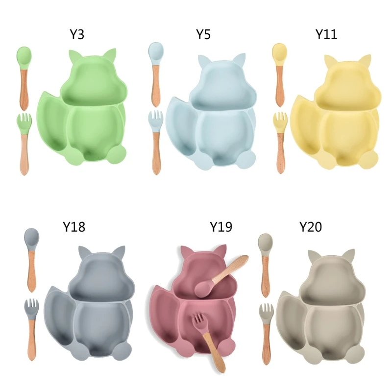 Nordic BPA Free Silicone Non-slip Squirrel Shape Sucker Training Plate Bowl Baby Shower Gift Fork Spoon Feeding Set Infant Dishe
Nordic BPA Free Silicone Non-slip Squirrel Shape Sucker Training Plate Bowl Baby Shower Gift Fork Spoon Feeding Set Infant Dishe