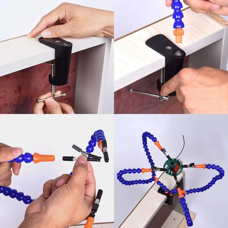 4 Arms Soldering Stations with Adjustable Vise Tabletop Clamp Base for Electronics Repair Assembly DIY Arts Craft Hobby
4 Arms Soldering Stations with Adjustable Vise Tabletop Clamp Base for Electronics Repair Assembly DIY Arts Craft Hobby