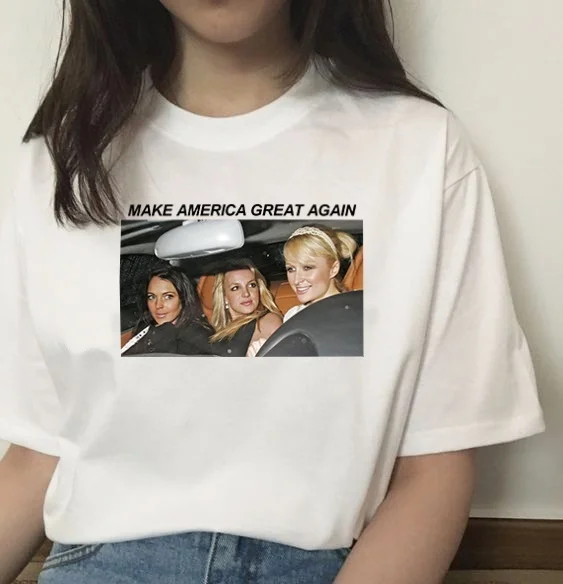 Kuakuayu HJN Britney Make America Great опять Футболка женская Tumblr модная Милая забавная рубашка с