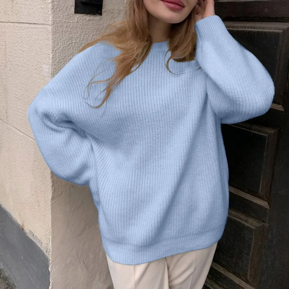 Women's Long Sleeve Knitted Sweater Ladies Warm Casual Jumper Round Neck Pullover Blouse Tops Women Oversize Clothing
Women's Long Sleeve Knitted Sweater Ladies Warm Casual Jumper Round Neck Pullover Blouse Tops Women Oversize Clothing