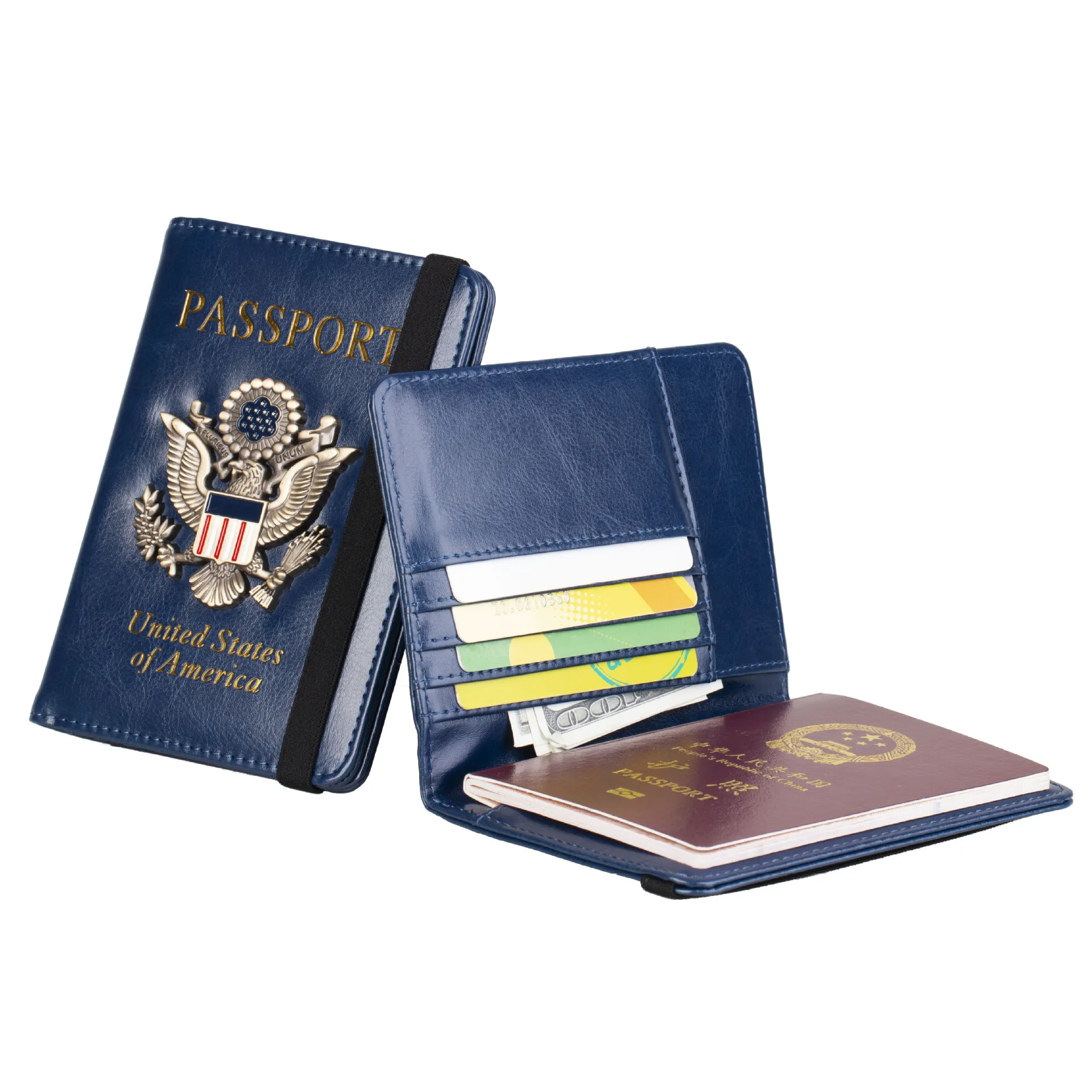 Trassory 2020 Новый дизайн США кожа держатель паспорта RFID Блокировка с эластичной