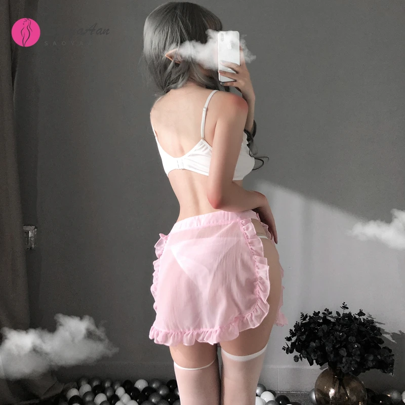 Kawaii Pink Maid Cosplay Costumes Cute Top And Thong Sexy Anime School Girl Erotic Outfit For Woman Adorable Bikini Set
Kawaii Pink Maid Cosplay Costumes Cute Top And Thong Sexy Anime School Girl Erotic Outfit For Woman Adorable Bikini Set
