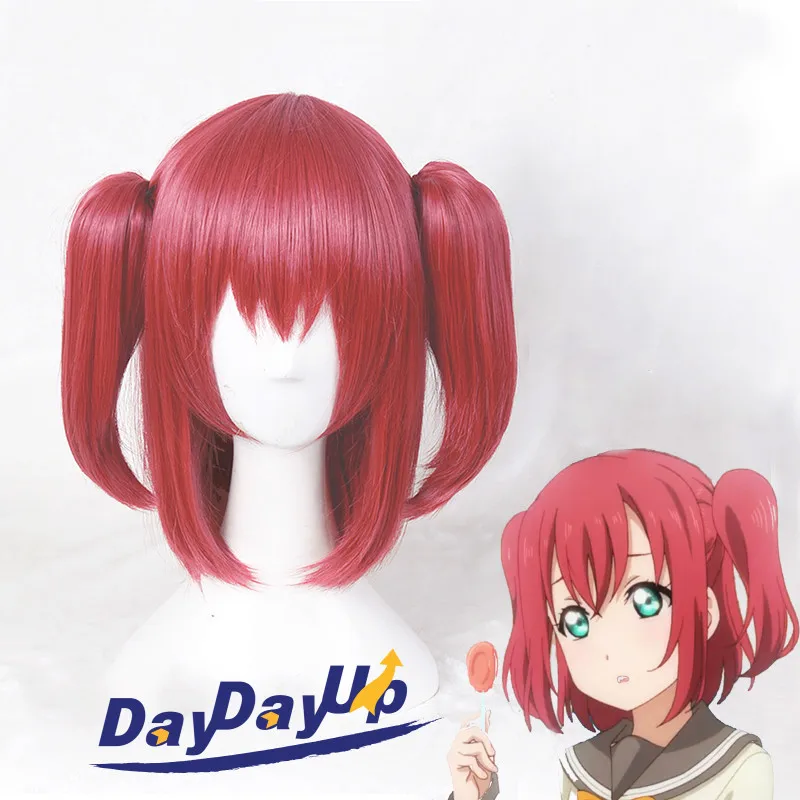

Lovelive Sunshine Ruby Kurosawa Red Ponytail Love Live Cosplay Role Play Synthetic Hair Halloween Party Carnival + Free Wig Cap