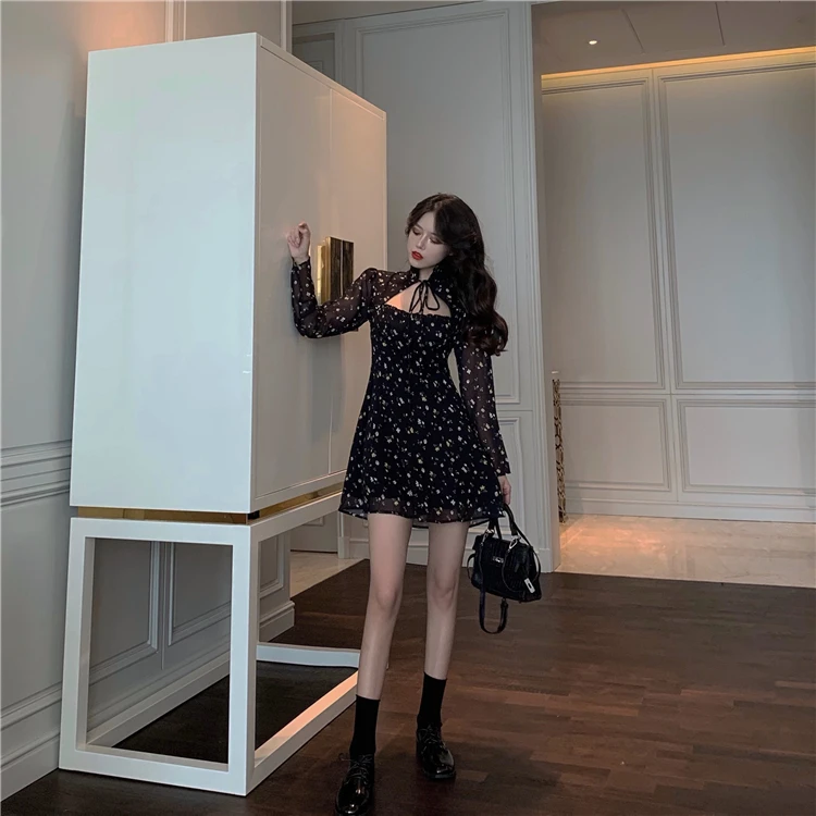 spring autumn new vintage stand floral print long sleeve chiffon vestidos Women's Clothing fashion brand hollow out mini-dresses
spring autumn new vintage stand floral print long sleeve chiffon vestidos Women's Clothing fashion brand hollow out mini-dresses