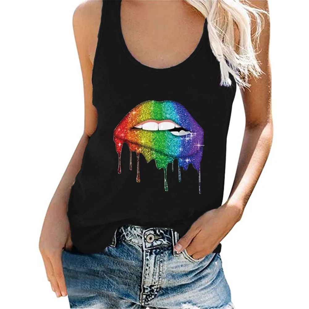 New Arrival Women Tank Tops Colorful Lips Printed Ladies Camisole Casual Sleeveless Shirts Fashion Round Neck Tops 
New Arrival Women Tank Tops Colorful Lips Printed Ladies Camisole Casual Sleeveless Shirts Fashion Round Neck Tops