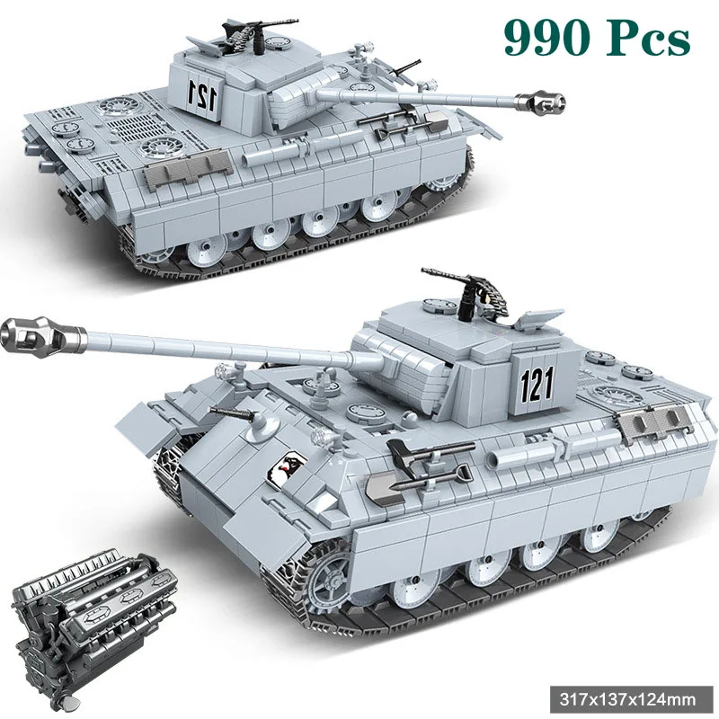990 шт., Военная серия, Вторая мировая война, Panzerkampfwagen VI Ausf. Модель E Tiger I, строительные блоки, кирпичи, игрушки для детей, подарки 
990 шт., Военная серия, Вторая мировая война, Panzerkampfwagen VI Ausf. Модель E Tiger I, строительные блоки, кирпичи, игрушки для детей, подарки