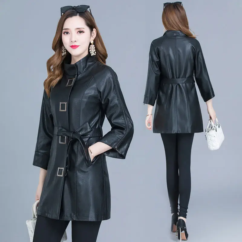 Women's Leather Long-sleeved 2020 Spring New Large Size 5XL Women's Jacket Leather Fashion Leather Coat Female Clothing Black
Women's Leather Long-sleeved 2020 Spring New Large Size 5XL Women's Jacket Leather Fashion Leather Coat Female Clothing Black