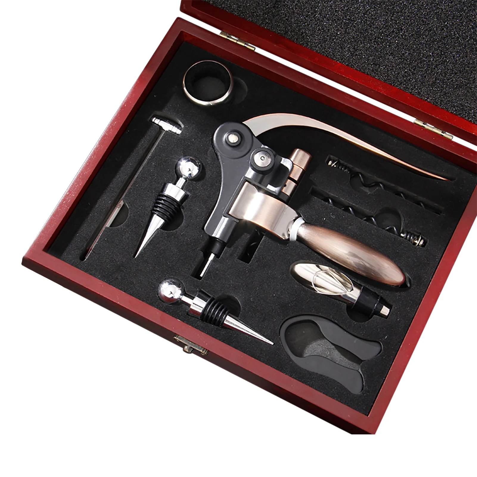 9pcs Manual Corkscrew With Case Gift Home Party Pourer Zinc Alloy Bottle Wine Opener Set Aerator Foil Cutter Portable Bar Tools
9pcs Manual Corkscrew With Case Gift Home Party Pourer Zinc Alloy Bottle Wine Opener Set Aerator Foil Cutter Portable Bar Tools