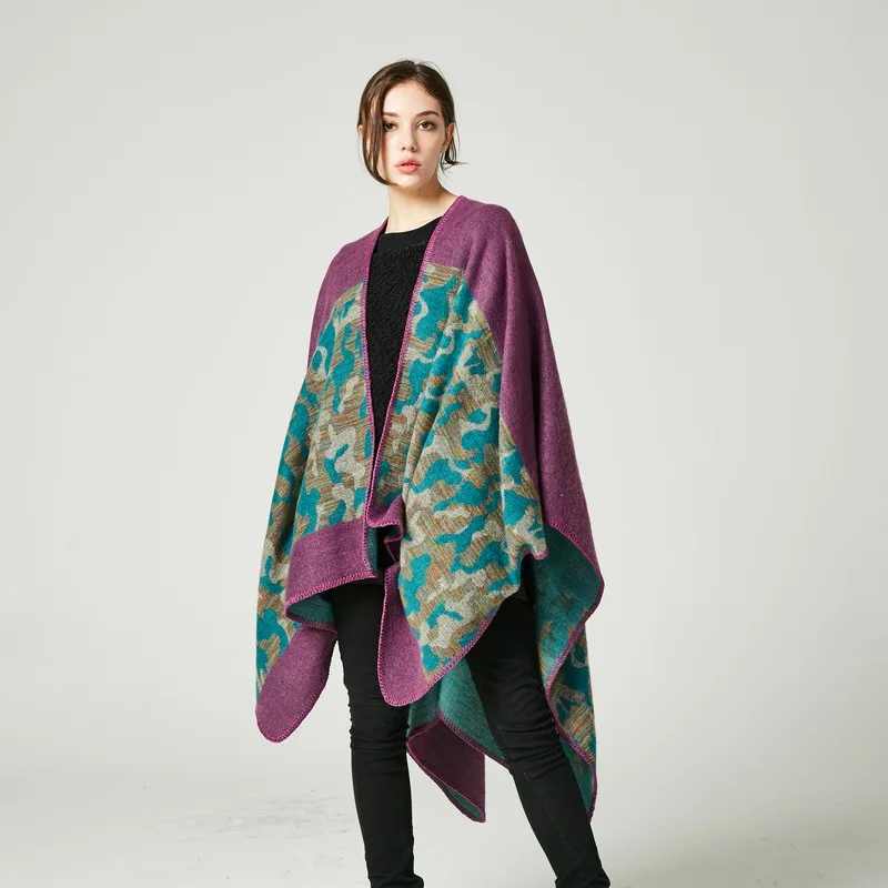 Winter Scarf Warm Poncho and Cape Women Cloak Printed Splice Shawl Imitation Cashmere Pashmina National Wind Fork Wraps Mujer
Winter Scarf Warm Poncho and Cape Women Cloak Printed Splice Shawl Imitation Cashmere Pashmina National Wind Fork Wraps Mujer